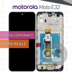 Display motorola moto e32 xt2227 schermo lcd + vetro touch screen + frame pari a originale