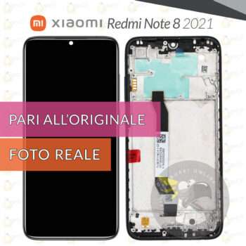 display originale xiaomi redmi note 8 2021 frame nero