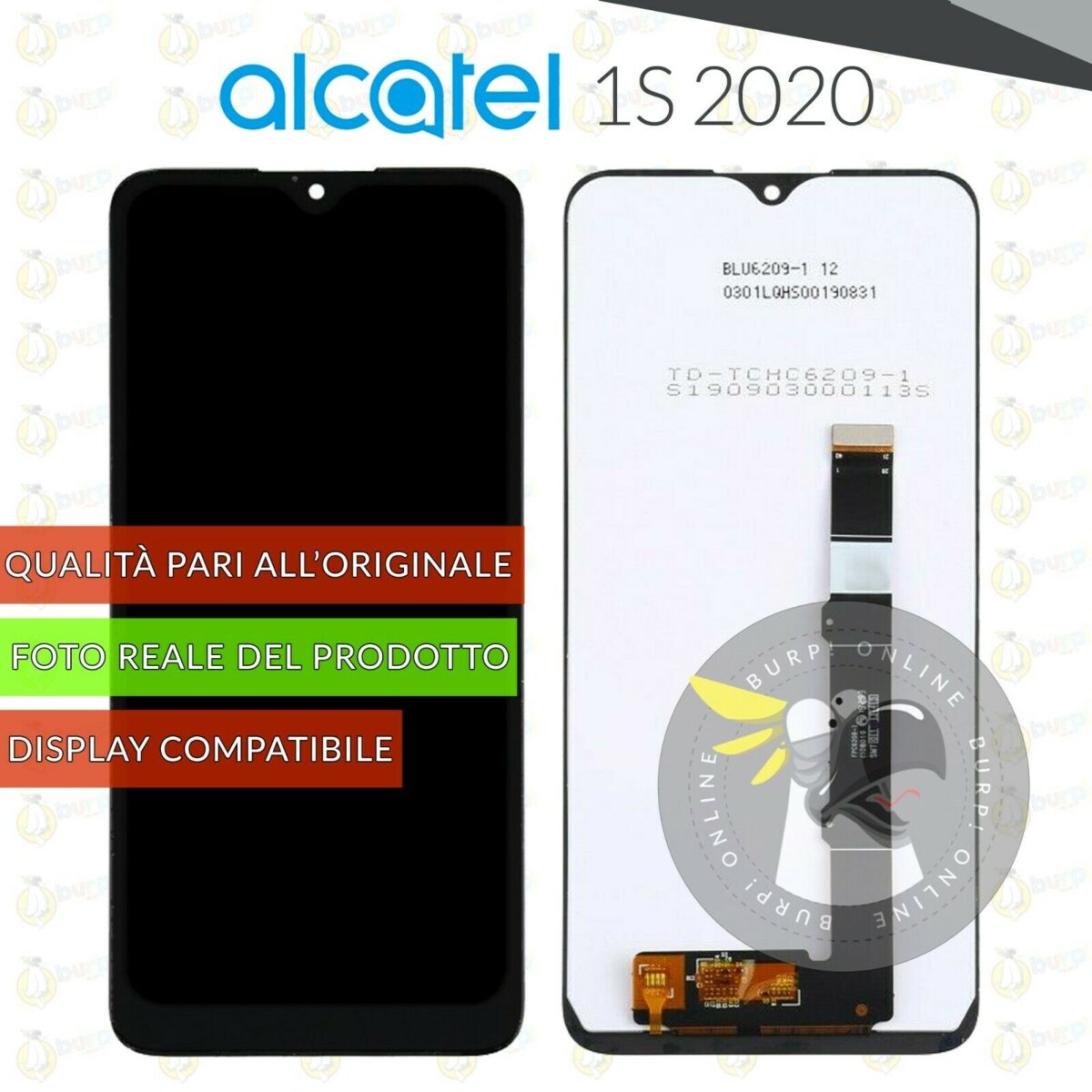 DISPLAY ALCATEL 1S 2020 OT 5028 VETRO LCD TOUCH SCREEN SCHERMO NERO 233840730540