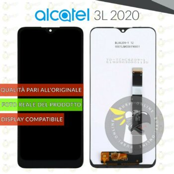 DISPLAY ALCATEL 3L 2020 OT 5029 VETRO LCD TOUCH SCREEN SCHERMO NERO 233850346003