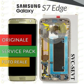 DISPLAY ORIGINALE SAMSUNG S7 EDGE SM G935F OLED VETRO SCHERMO LCD ORO GOLD 234344269746