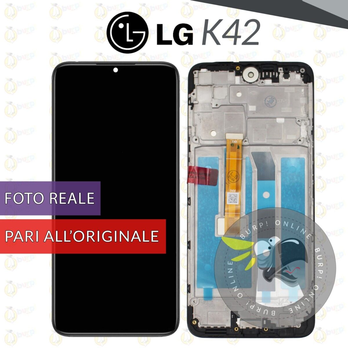 DISPLAY PARI ORIGINALE LG K42 LMK420EMW SCHERMO LCD VETRO TOUCH SCREEN FRAME 234613283386